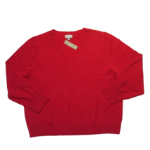 NWT J.Crew Cashmere Shrunken V-neck Sweater in Cardinal Red Pullover 3X - £79.32 GBP