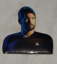 Star Trek Next Generation Pinback Button Lapel Pin Will Riker 2.5 Inch Soft - £7.05 GBP