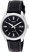 Casio MTP1302L-1A Men&#39;s Classic Analog Black Dial Leather Band Watch - £55.72 GBP