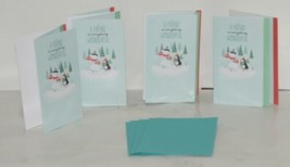 Hallmark XZH 144 4 Snowman Penguin Friends Christmas Card Quad Fold Package 4 - £17.39 GBP