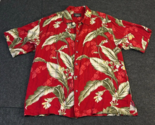Straight Down Hawaiian Floral Button Down Shirt Red Men&#39;s Size Large - $19.74