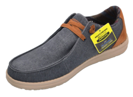 Skechers Men&#39;s Melson Parlen  Relax Fit  Blue Denim Beige Sole  Shoes Size US 12 - £55.85 GBP