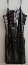 Almost Famous ~ Women&#39;s Size Medium ~ Metallic ~ Black Sleeveless Dress - £29.34 GBP