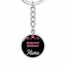 Dog Mom Keyring Spinone Italiano Mama Circle Keychain Stainless Steel Or 18k Gol - £39.10 GBP