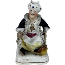 Antique Staffordshire Figurine Seated Arabian Man With Pipe 19th Century 4-1/2&quot; - £44.84 GBP