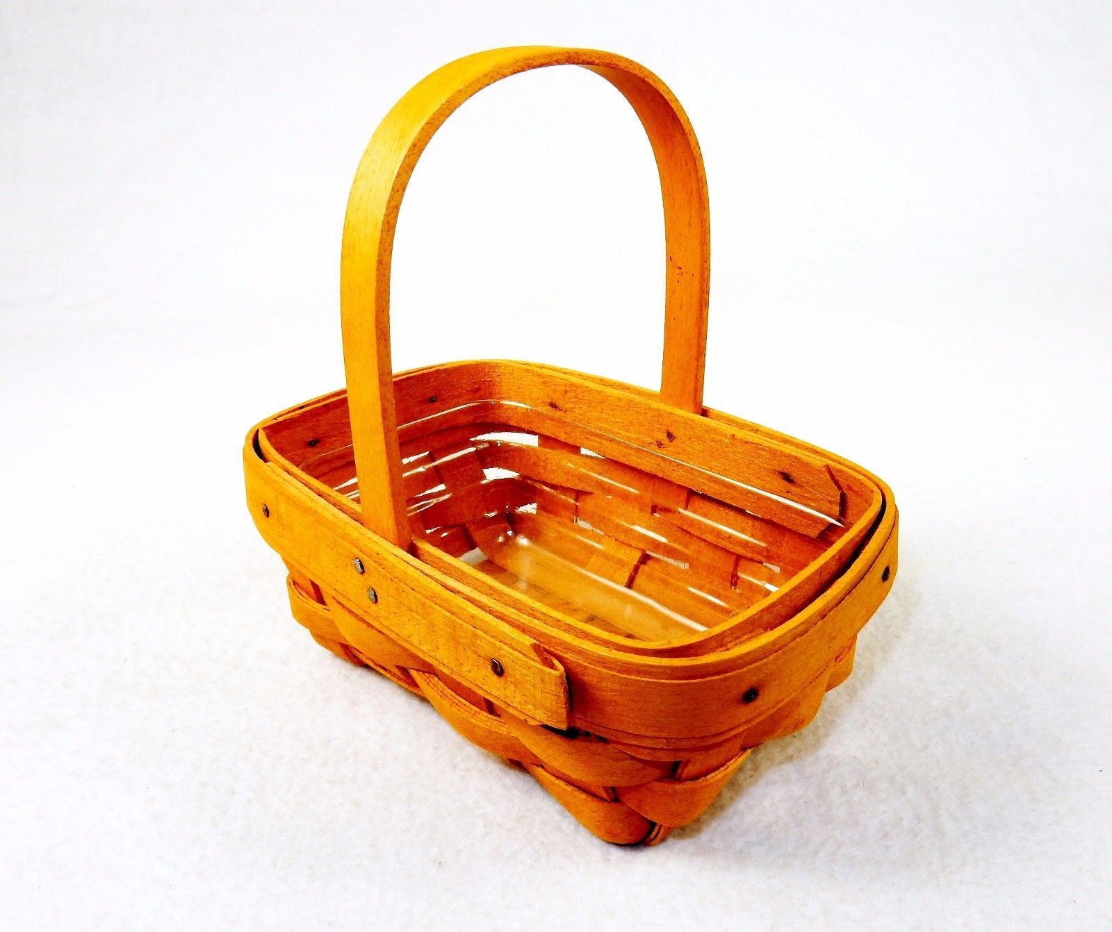 Longaberger Tea Basket, Single Wood Handle, w/Insert, 6x4 ~ Signed 1999 ~ #LB-01 - $24.45