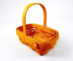 Longaberger Tea Basket, Single Wood Handle, w/Insert, 6x4 ~ Signed 1999 ~ #LB-01 - £19.54 GBP