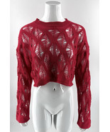 Rue 21 Red Womens Sweater Top Size Small Distressed Semi Sheer Cropped P... - $263.43 MXN