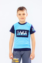 T-Shirt (boys), Summer,  Nosi svoe 6121-100-33 (blakytnyj-chornylno-synij) - £9.66 GBP+