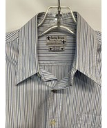 Lucky Brand Men&#39;s Button Front Baby Blue Striped 100% Cotton Shirt S - $26.14 CAD