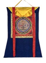 KALACHAKRA MANDALA ORIGINAL TIBETAN THANGKA/THANKA PAINTING WITH SILK BR... - $2,745.80 MXN