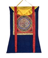 KALACHAKRA MANDALA ORIGINAL TIBETAN THANGKA/THANKA PAINTING WITH SILK BR... - $2,745.80 MXN