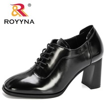 ROYYNA 2021 New Arrival Customized Retro British Style Pumps Women Fashion Lace  - £38.82 GBP