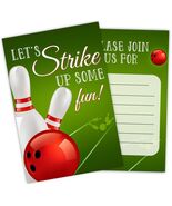 Feyerr Bowling Birthday Invitations for Boys Girls 30 Count Double Sided... - $204.56 MXN