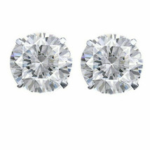 5.50Ct Round Diamond Solitaire Stud Earrings Push Back Solid 925 Sterling Silver - £46.24 GBP