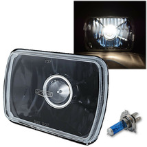 7X6&quot; Black Projector Halogen Crystal Clear Glass Headlight H4 Light Bulb - Each - £27.50 GBP