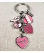 Coach BCA Breast Cancer Awareness Pink Multi Mix Crystal Enamel Keychain... - $72.77