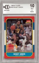 Rickey Green 1986-87 Fleer Rookie Basketball Card (RC) #39- BCCG Graded 10 Mint  - £86.96 GBP