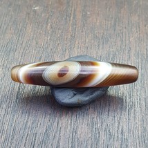 Antique Yemeni Middle Eastern Agate Eyes Patterns Suleimani Agate Bead - £46.26 GBP