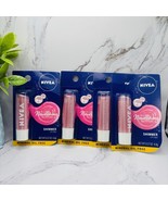 4 Nivea A Kiss of Shimmer Radiant Lip Care Balm Stick Pink Tint Sealed L... - $466.86 MXN