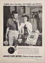 1955 Print Ad Lucky Strike Cigarettes Couple Smoke Luckies at Golf Range - £15.41 GBP