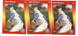 Greg Maddux (Chicago Cubs) 1992 Donruss Triple Play 3 Card Lot #19 - £5.38 GBP