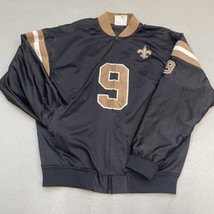 New Orleans Saints Drew Brees Mesh Jersey Jacket Full Zip Sz 2XL NFL Bomber - £79.12 GBP