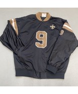 New Orleans Saints Drew Brees Mesh Jersey Jacket Full Zip Sz 2XL NFL Bomber - £78.21 GBP