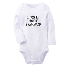 I Pooped Myself #Awkward Funny Baby Bodysuit Newborn Romper Infant Long ... - £8.60 GBP
