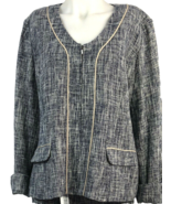 Pendleton Blue and Tan Linen Lined Zip Front Blazer Womens Size 18 NWT - €20,47 EUR