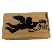 PSX Rubber Stamp Angel Cupid Playing Trumpet Silhouette Love Card Making... - $4.99