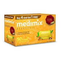 Medimix Ayurvedic Tumeric &amp; Argan Oil Bathing Soap, 125g (Pack of 4 + 1) - £14.53 GBP