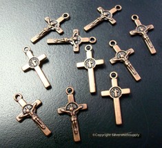 22mm JESUS Cross charms earrings pendants ant copper Christian 10pcs CFP176 - £2.29 GBP