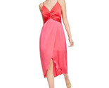 Bar III Women&#39;s Twist-Front Two-Tone Midi Dress Pink Lemonade Combo Size... - $42.06
