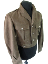Vintage French Army brown wool ike jacket coat military blazer uniform 1... - £28.04 GBP+