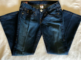 True Religion Becky Low Waist Dark Wash 5-Pocket Accent ButtonsJeans Cap... - £20.33 GBP
