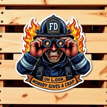 Firefighter Sticker, Nobody Gives a Crap firefighter, bunker gear, firem... - $3.95+