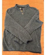 Browning Sweater Men&#39;s XL Blue 1/4 Button PullOver With Pockets - $14.96