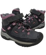 Keen Kids Hiking Boots Pink Gray Ridge Flex Size US 8 EU 24 Mid WP Little Kid - £27.89 GBP
