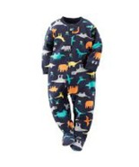 Toddler Boys Fleece Pajama Sleeper, Navy, Dinosaur Print, Size 3T - $14.84