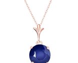 Galaxy Gold GG 14K Solid Rose Gold Natural Blue Sapphire Pendant Necklac... - $689.03