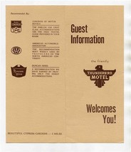 Guest Information The Friendly Thunderbird Motel Brochure Cypress Gardens FL - £11.03 GBP