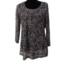 JM Collection City Chic Two PC Black/White Paisly Overlay Tunic w/Tank SZ L NWT - £19.78 GBP