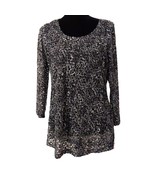 JM Collection City Chic Two PC Black/White Paisly Overlay Tunic w/Tank S... - £19.83 GBP