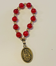 Red Marbled 1 Decade Rosary,  New, #AB-350-R2 - $5.57 CAD