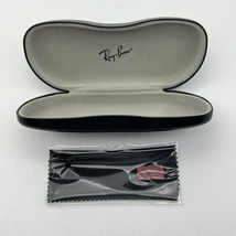 Ray Ban Eye Glasses Case Black Hard Clamshell W/ Cleaning Cloth 7&quot; x 1.5&quot; - £9.14 GBP