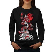 Wellcoda Japanese Knight Fantasy Womens Sweatshirt, Japan Casual Pullover Jumper - £22.91 GBP+
