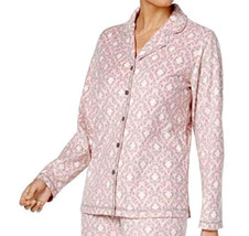 allbrand365 designer Womens Printed Fleece Top Size XXX-Large Color Pink - £35.41 GBP