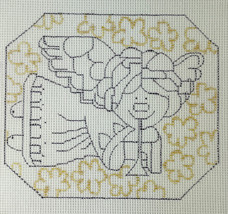 Dena Cross Stitch Canvas Christmas Angel with Trumpet Musical Instruments  - $14.95