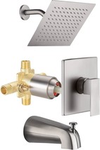 Style1 Sunzoe Shower Faucet Set With Tub Spout Brushed Nickel Anti-Scald - $116.96